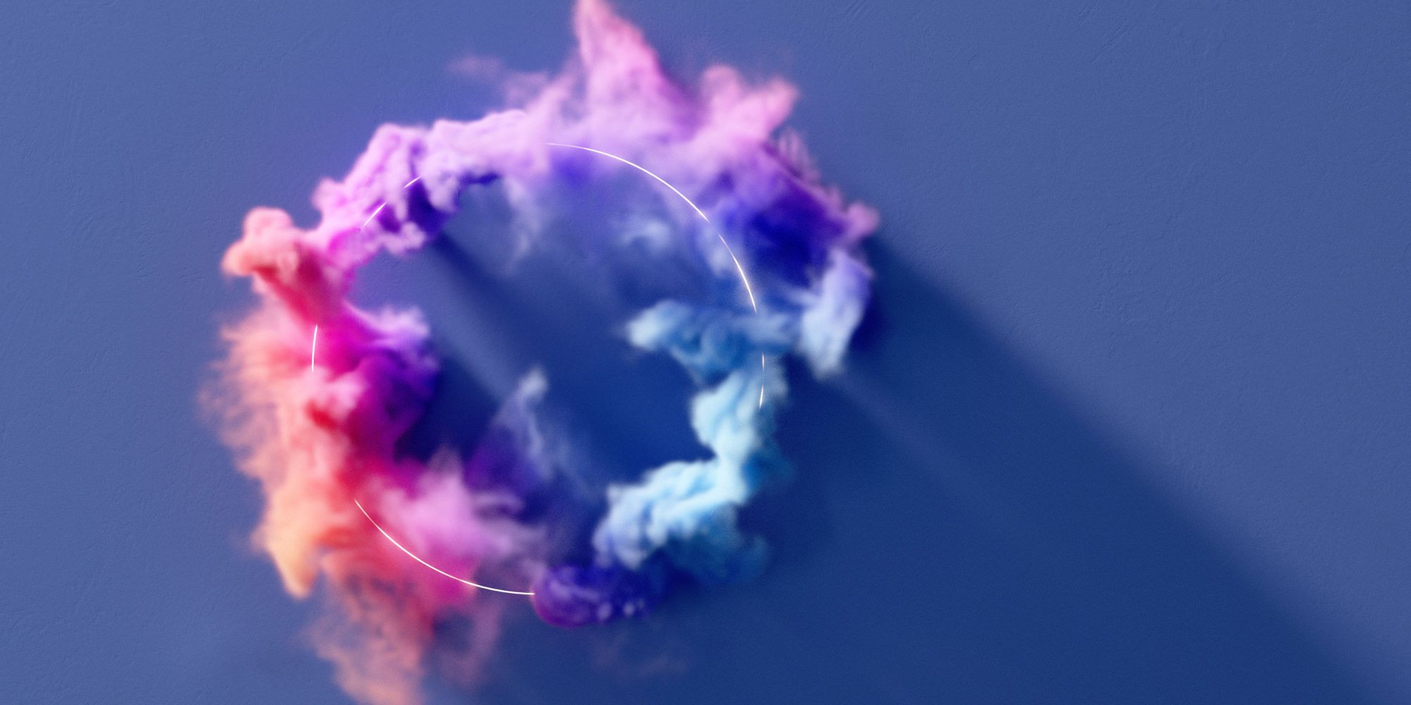 Abstraktes Bild mit einem Ring und Farbwolken zur Verdeutlichung von Corporate Design
